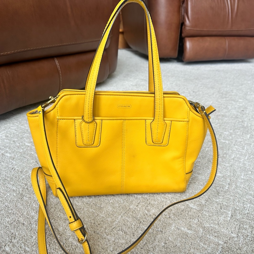 Coach Yellow Leather Tote Bag